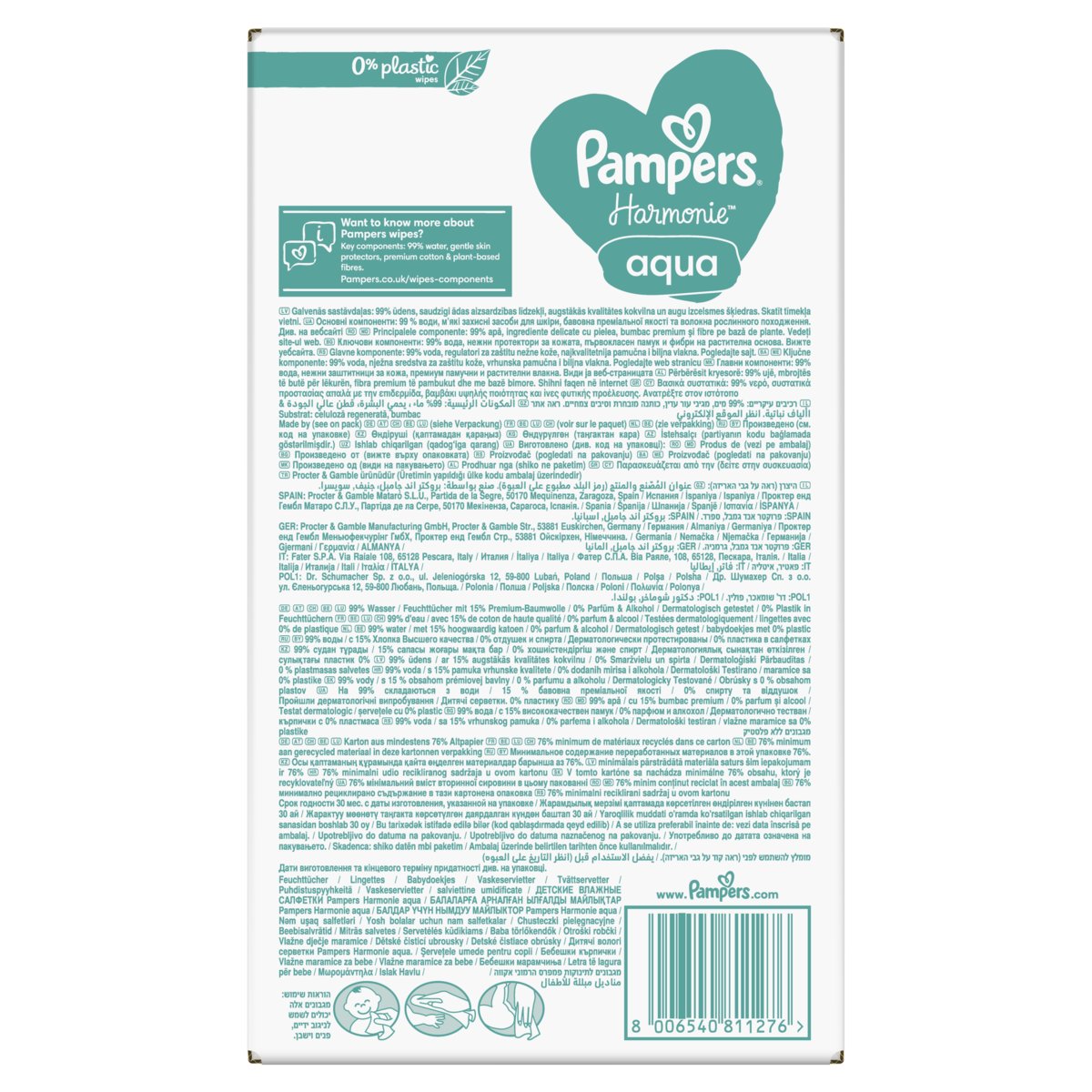 pampers sensitive chusteczki nawilżane 12x56 sztuk