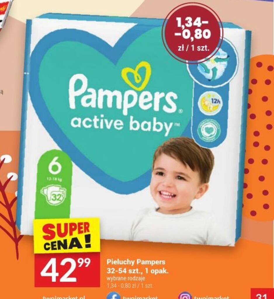 pampers active baby dry 4 49 sztuk