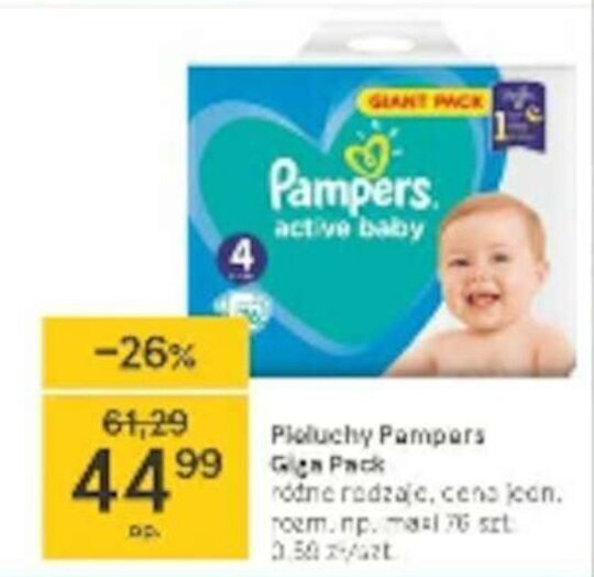 tanie pieluchy pampers premium care