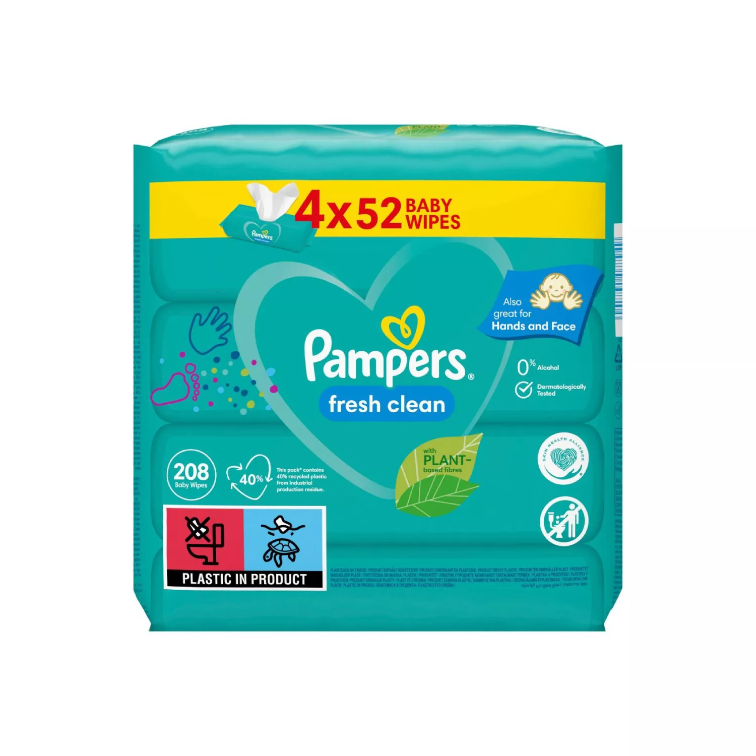 pampers baby fresh chusteczki nawilżane soft strong 4x64 sztuki