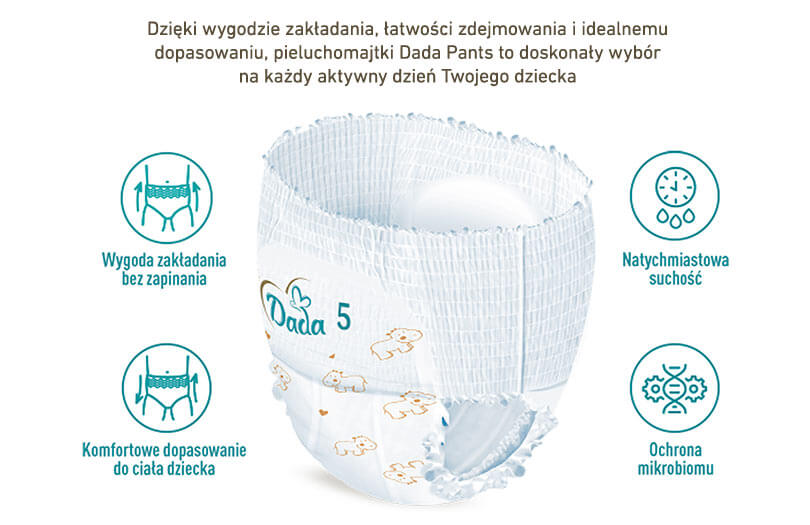 pantsy pampers tasma z tylu