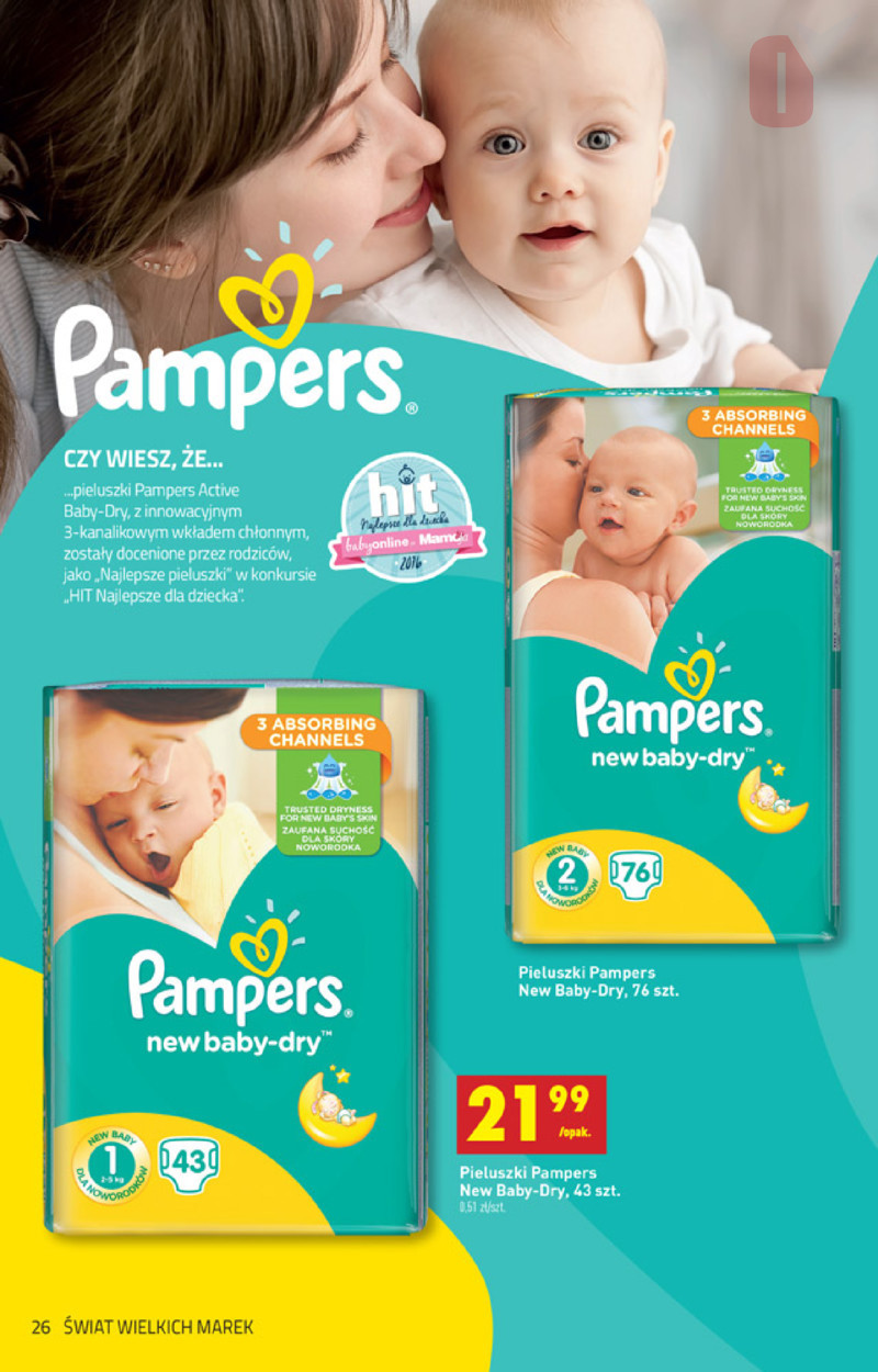 pampers pieluchy 1 43 sztuki