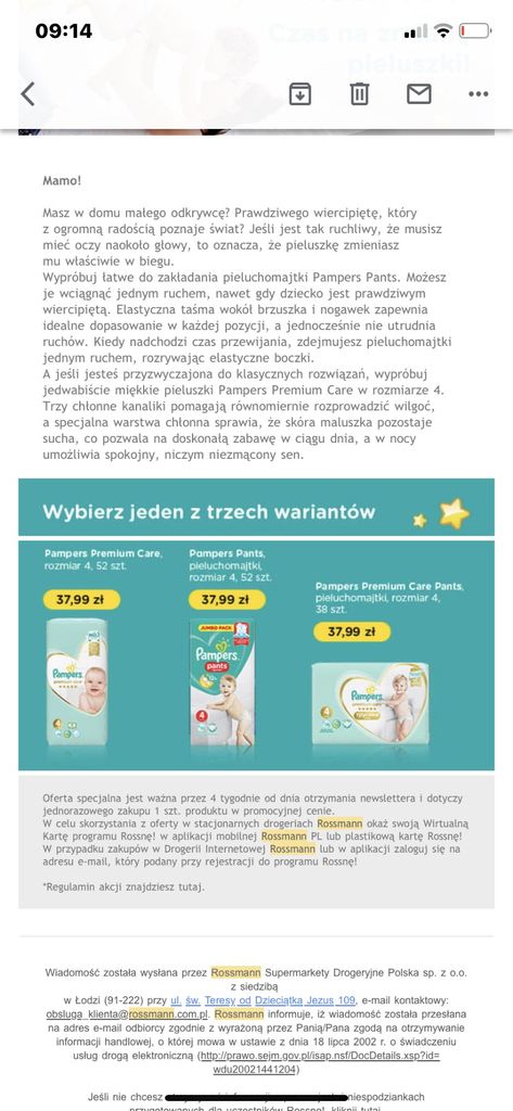 pampers newborn premium care opinie