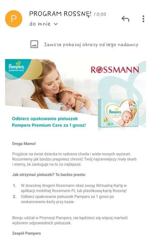 pampers wskaznik mokrej